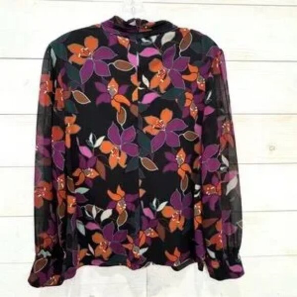 Calvin klein flowy chiffon floral top - Picture 5 of 6